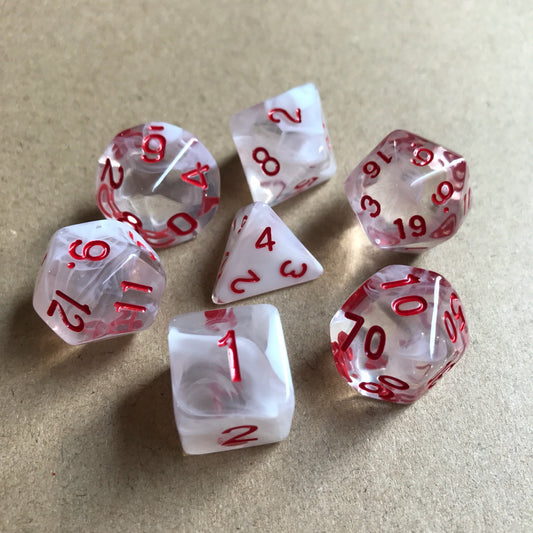 Icy Bloodstone Dice Set
