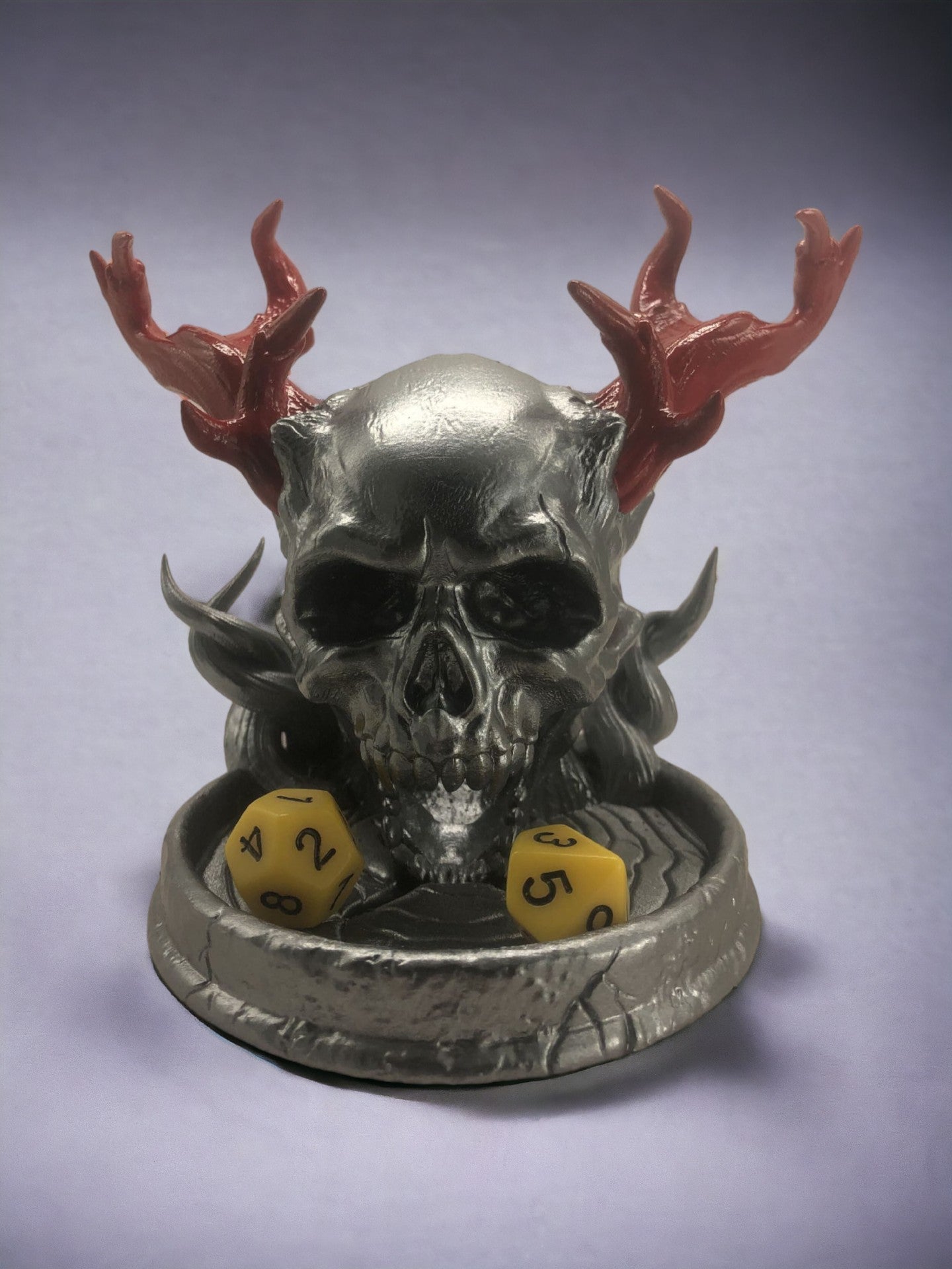 Red Horned Skull Dice Tower